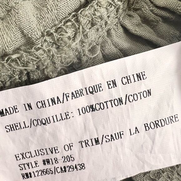 Anthropologie Anama Boho Khaki Banded Waist Blouse - Picture 6 of 9